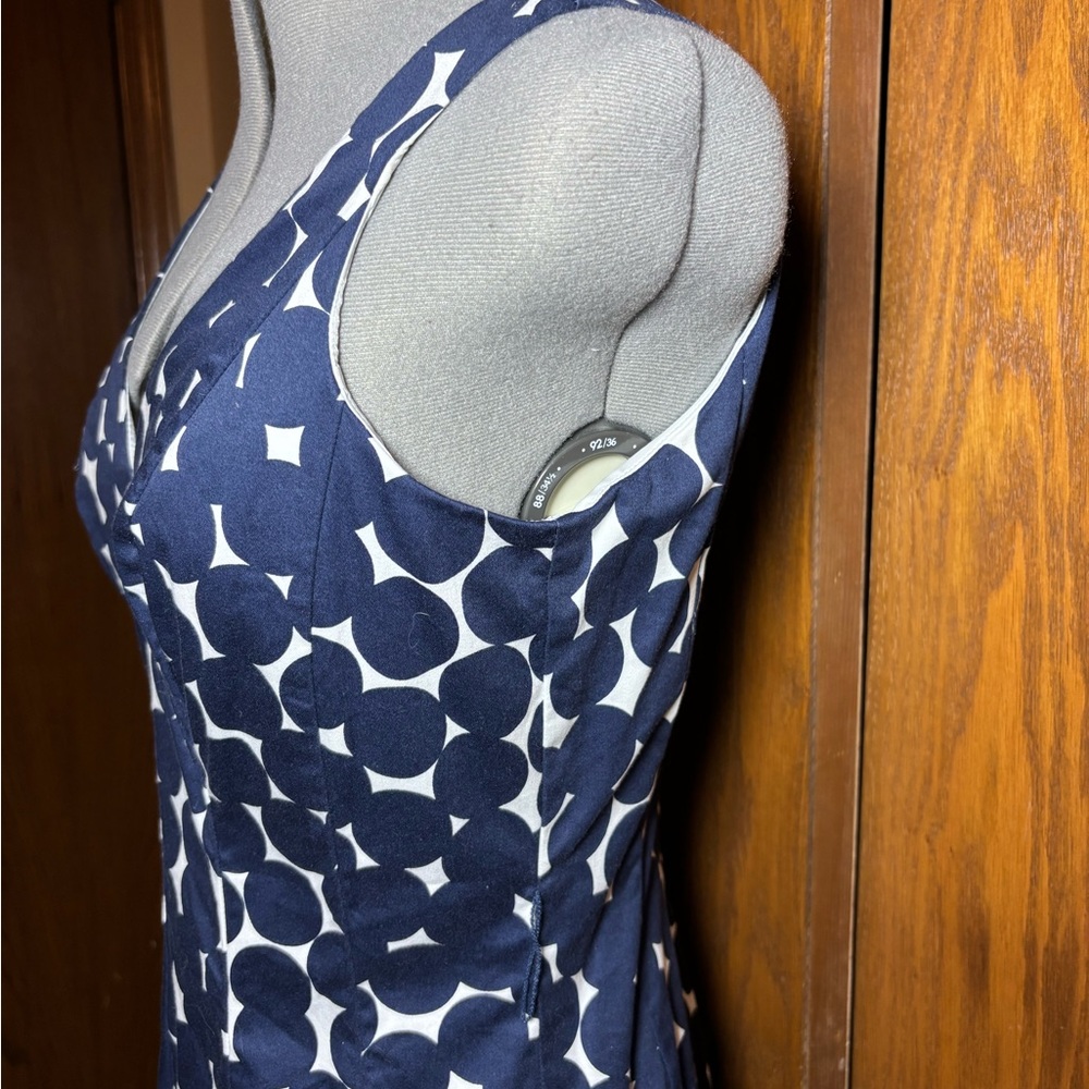 Nine West Blue and White Geometric Midi Dress - Picture 4 of 7